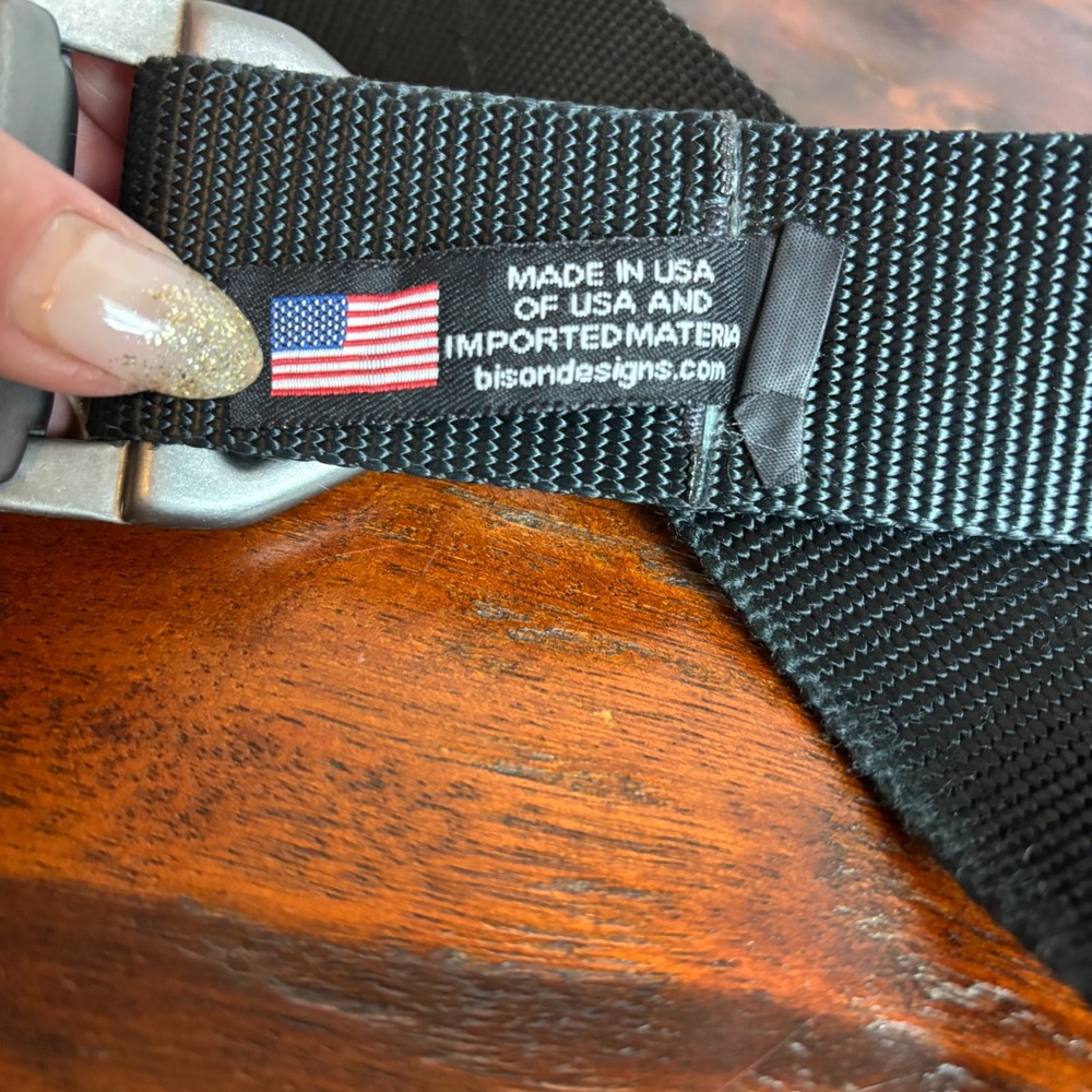 Bison Designs Black Nylon D Ring Belt Medium Made‎ in USA - Picture 4 of 6
